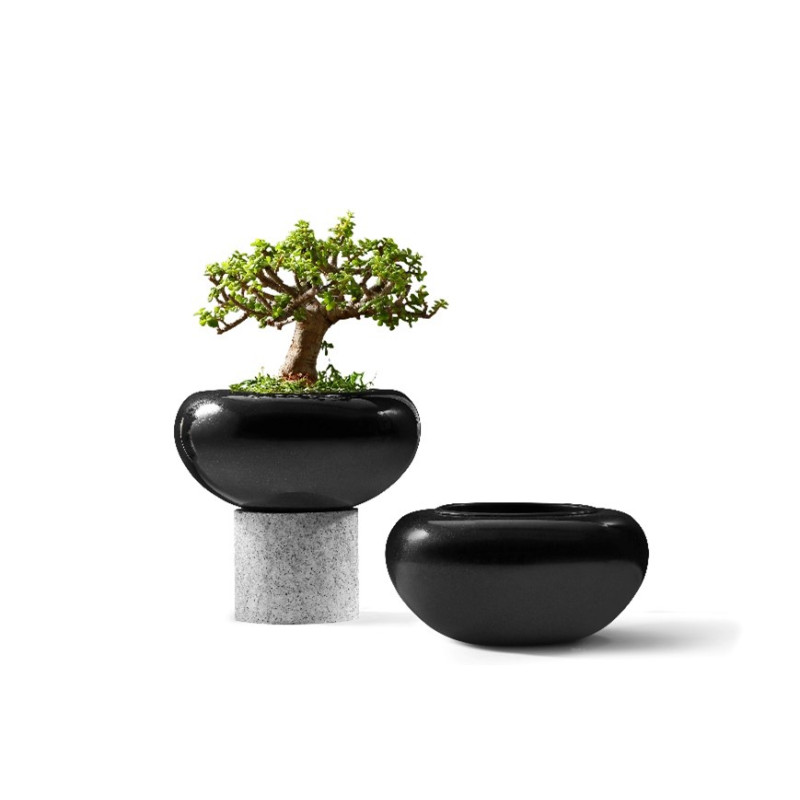 VT18 - GRANITE PEBBLE BOWL - Sansone Collection