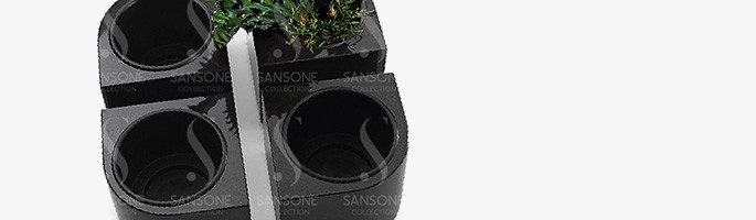 Cache-pots en granit stables et resistants - Sansone Collection