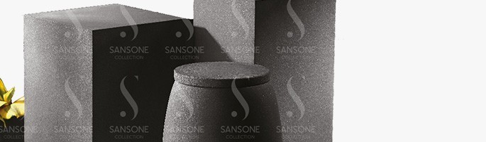 Patterned granite urns, resistant and stable - Sansone Collection